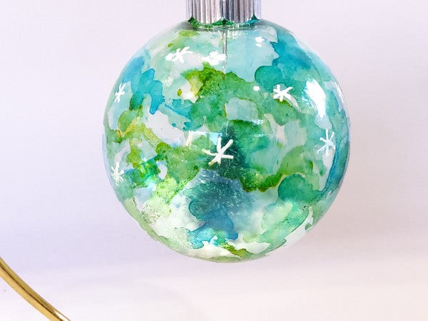 Snow Scene Glass Christmas Ornament