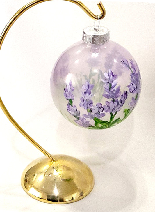 A Garden of Lavender Glass Christmas Ornament