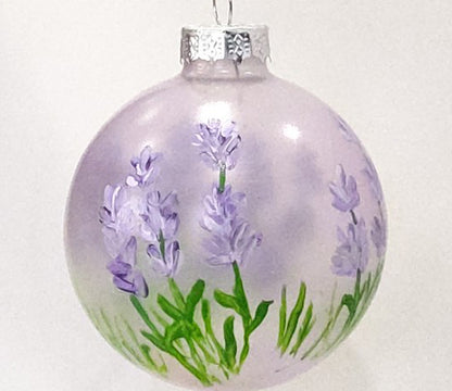 A Garden of Lavender Glass Christmas Ornament