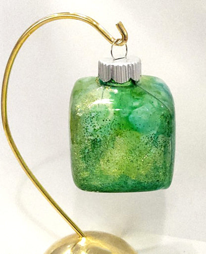 Shades of Green Glass Christmas Ornament