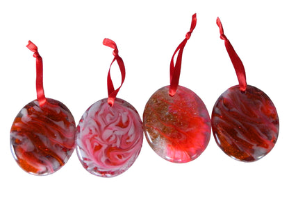 Set of 4 Resin Bloom Christmas Ornaments