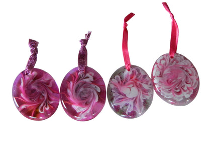 Set of 4 Resin Bloom Christmas Ornaments