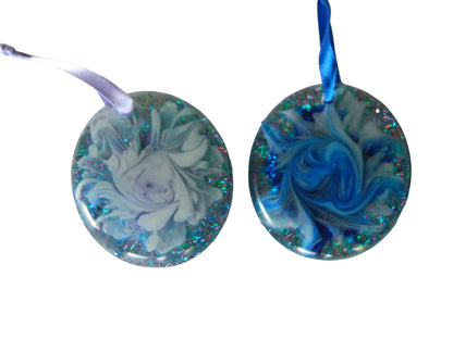 Set of 4 Resin Bloom Christmas Ornaments