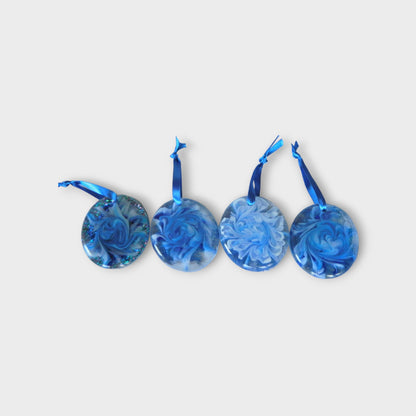 Set of 4 Resin Bloom Christmas Ornaments