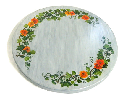 Autumn Table Top Lazy Susan, Large Kitchen Rotating Tray, Fall Harvest Decor, Thanksgiving Centerpiece, Wood Serving Platter Harvest festive