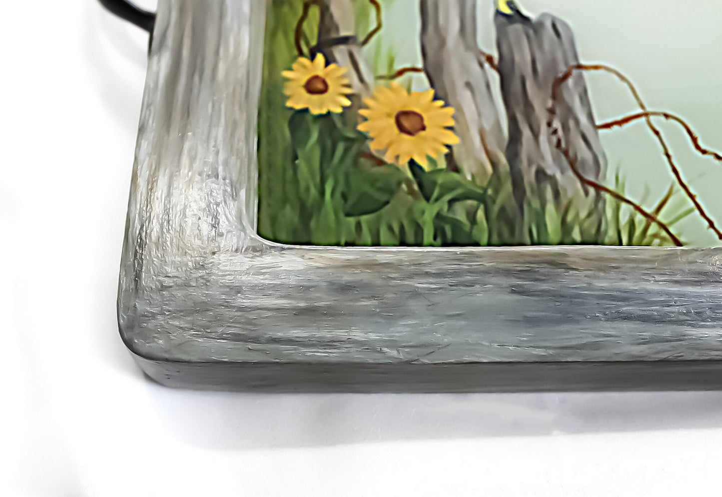 Rustic Birdhouse & Sunflowers Wood Serving Tray