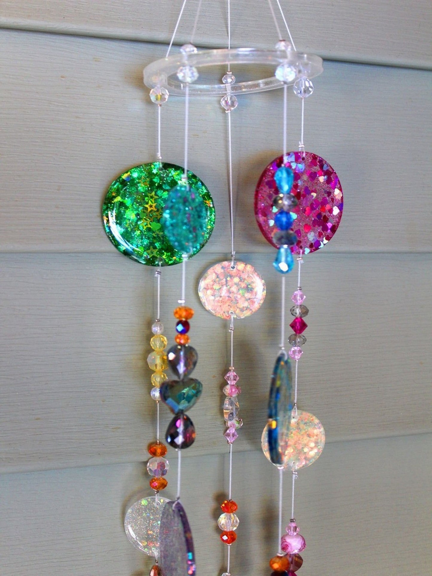 Glittery Resin Disk Mobile