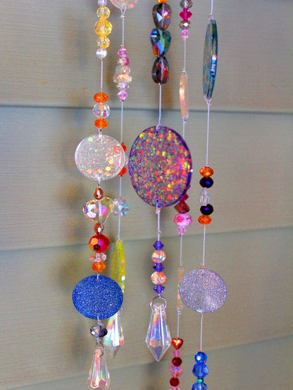 Glittery Resin Disk Mobile