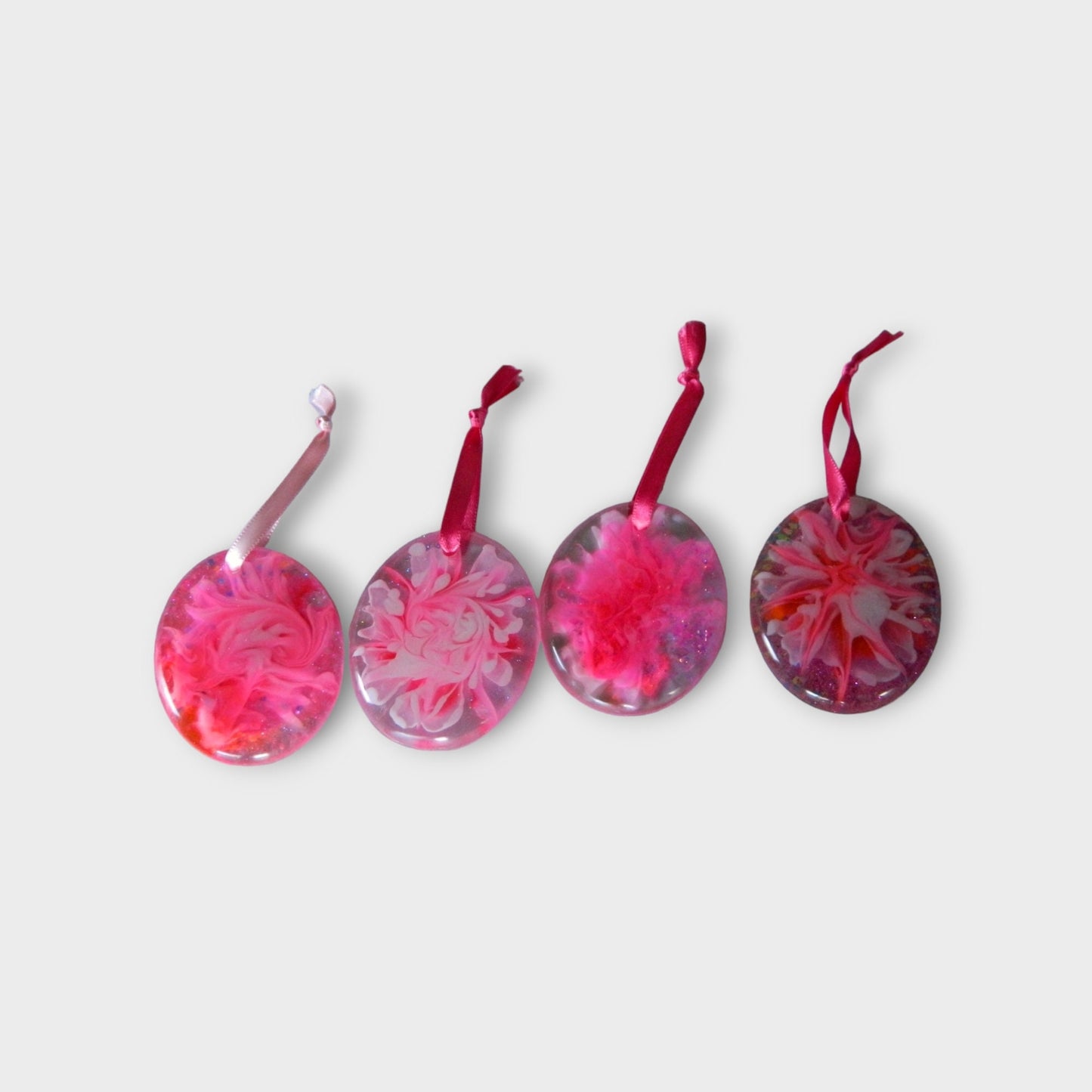 Set of 4 Resin Bloom Christmas Ornaments